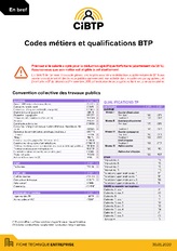 Codes métiers et qualifications dans le bâtiment et les travaux publics